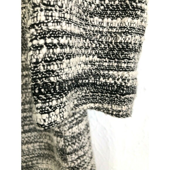 LOU & GREY Women's Long Sleeve Zip Back Slub Cotton Dress Small Black White - Picture 4 of 5